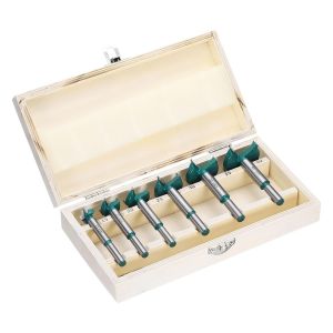 YEMAESRE-Ensemble De 6 Mèches Forstner 15/20/25/30/35/40Mm(19/32" 25/32" 1" 1-3/16" 1-3/8" 1-9/16")Avec Embouts En Carbure Pour Perçage Du Bois Pour Charnières Et Travaux De Menuiserie - Neuf