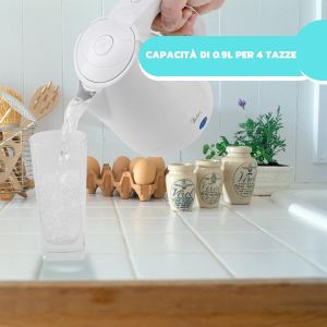 - Ar1K36 Bouilloire &Eacute;lectrique Sans Fil D'Une Capacit&eacute; De 0,9 Litre Avec Arr&ecirc;t Automatique Et Base Rotative &Agrave; 360&deg; Pour L'Eau Du Th&eacute; Et Des Tisanes, Blanc - Neuf