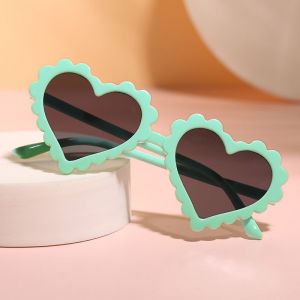 Lunettes De Soleil En Forme De Coeur Pour Enfants Et Filles, Anti-Uv, Style Vintage, Pour F&ecirc;te Pr&eacute;natale - Neuf