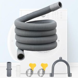 Tuyau Lave Linge 2M, Rallonge De Vidange Universelle Pour Machine &Agrave; Laver Et Lave-Vaisselle Avec 2 Raccords Et 2 Colliers De Serrage - Neuf