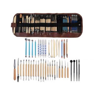 Ensemble de 43 outils de sculpture en argile pour poterie avec sac de transport pour d&eacute;butants - Neuf