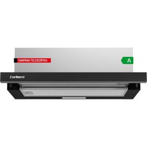 CHECARZHN--NO1-Corberó Vinson635B Hotte Télescopique Noire, 60 Cm, Débit 350 M3/H, Puissance 65 W, 2 Vitesses, Filtre Aluminium 3 Couches, Filtre Carbone, Efficacité Énergétique B - Neuf