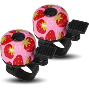 Kal-Lot De 2 Sonnettes De Vélo Pour Enfants - Accessoire Puissant Pour Vélo De Route, Scooter Et Vtt - Rose Vif - Neuf