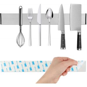 Eryi-Porte Couteaux Aimanté, Porte Couteaux De Cuisine Magnétique Avec Aimant Extra Fort, Aimant Couteau Mural En Acier Inoxydable, Aimant Couteau Mural Pour Les Couteaux Et Les Outils (40cm) - Neuf