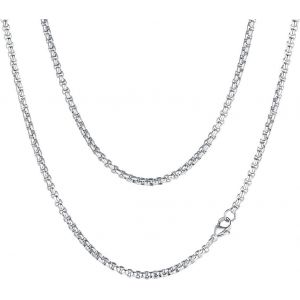 Trahoo-3mm/6mm Chaine Homme Femme Acier Inoxydable,Collier Pour Pendentif Maille Vénitienne,45/50/55/60/65/70/-75/80cm,Chainette Inox Lien Bijoux Mixte Hommes Garçons - Neuf