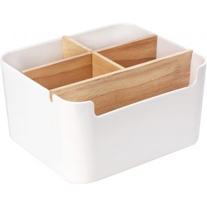 Organisateur de Bureau Multifonctions Porte Crayon avec Amovible Compartiments Boîte de Rangement en Bois pour Domicile,École.[T50] - Neuf