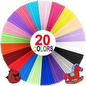 ChenQuanSarl-Filament Pour Stylo 3D, 20 Couleurs De Recharges Pla 1,75 Mm, Chaque Couleur 5 Mètres, Total 100 Mètres Avec 2 Capuchons De Doigts, Compatible Avec Les Stylos 3D Scrib3D Et Mynt3D - Neuf