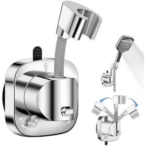 Support de pommeau de douche sans perçage, rotatif à 360°, avec ventouse, support de pommeau de douche pratique - Neuf