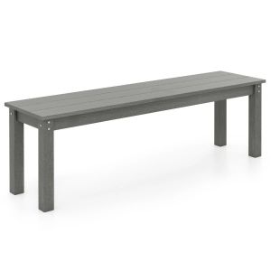 Banc De Jardin Sans Dossier 140 X 35 X 45 Cm Charge 340kg Ambiance Cosy Design Rustique En Hdpe Gris Helloshop26 20_0010560 - Neuf