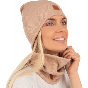 * Ensemble Bonnet Et Boucle En Coton Long Bonnet Pour Femme Avec Boucle Foulard Automne Hiver Super Chaud, &Eacute;lastique, Bonnet D'hiver Gar&ccedil;on Fille Streetwear 703 - Neuf