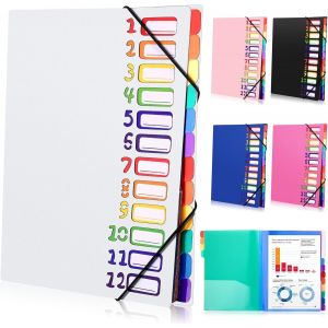 Eryi-Range Document Bureau A4, Classeur Extensible, Classeur À Documents À 12 Compartiments, Rangement Papier Administratif Avec Élastique Pour Documents De Bureau, Devoirs Scolaires (Blanc) - Neuf