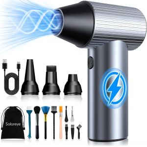 Souffleur Air Comprim&eacute;, 300000 TR/Min de Pulv&eacute;risation d'Air Comprim&eacute; avec Batterie 75000mAh, Soufflette Voiture, Bombe Air Sec pour Clavier, &Eacute;lectronique, Air Comprim&eacute; Nettoyage PC - Neuf