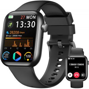 Montre Connectée Femme Homme, 1.83"" Smartwatch Avec Appel Bluetooth, Tensiomètre/Fréquence Cardiaque/Spo¿/Sommeil, Podometre,123+ Mode Sport, Etanche Ip68 Sport Bracelet Connecté Pour Android Iphone - Neuf