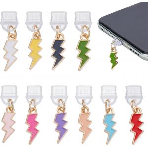 KALANKA-Bouchons Anti-Poussi&egrave;re Charm Longueur Bouchons &Eacute;toile et Lune Port Protections Anti-Poussi&egrave;re Pendentifs Alliage Zinc et R&eacute;sine Accessoires Plupart T&eacute;l&eacute;phones Type C - Neuf