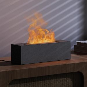 Jgd-Diffuseur D'huiles Essentielles Avec Lumi&egrave;re Effet Flamme, Humidificateur D'huiles Essentielles 200ml, Diffuseur D'ar&ocirc;mes&agrave; Ultrasons 3 En 1, Lumi&egrave;re R&eacute;glable, Arr&ecirc;t Automatique (H3 - Neuf