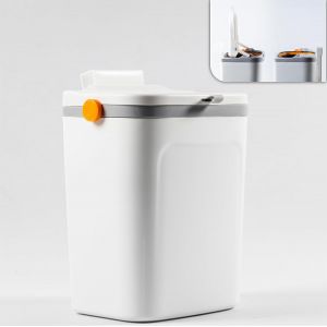 Eryi-Composteur Cuisine 9l | Poubelle Bio Avec Couvercle Et Seau Amovible Hygiénique | Montage Suspendu Avec Crochet Ou Adhésif | Seau Á Compost Plan De Travail Comptoir Ou Sous Evier - Neuf
