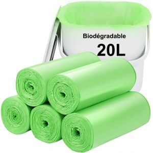Sacs Poubelle Biodégradables De 20L 100Pcs : Doublure De Petite Poubelle Pour Poubelle De Comptoir. Sacs À Ordures/Déchets , Épais, Biodégradables, Compostables Pour Aliments/Ménage/Jardin - Neuf