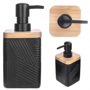 KADAX Distributeur de savon liquide pour savon 300 ml noir avec pompe pour salle de bain - Neuf