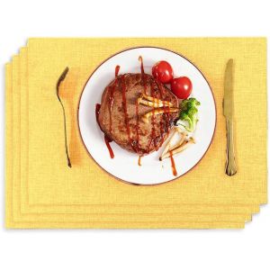 ERYI-Set De Table Doré Lot De 4 30 X 45 Cm Aspect Lin Set De Table Effet Lotus Déperlant Pratique Et Beau - Neuf
