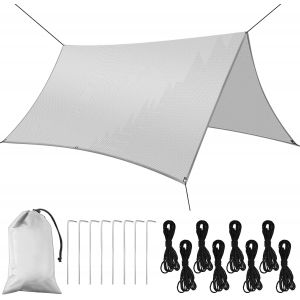 Yemaesre-Bâche Anti-Pluie, 3x3m Camping Rain Tarp Toile De Tente, Abri De Randonnée Pliable Portable Pour Hamac Extérieur Voyage, Pique-Nique - Neuf