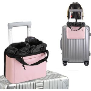 KALANKA-Porte-Gobelet De Voyage Multifonction pour Valise, Porte - Boisson Pliant Mains Libres Portable, Personnel De Cabine, Accessoires De Bagage Universels pour Les Voyageurs d'affaires (Rose) - Neuf