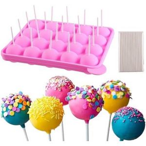 Ensemble De Moules À Cake Pops, Bacs À Glaçons, Moules À Bonbons En Silicone, Moules À Bonbons, Bonbons, Gelées, Cupcakes, Sucettes, Outils De Bricolage + 20 Bâtonnets - Neuf