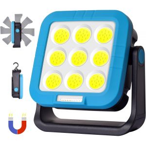 Cmwx-Projecteur Chantier Rechargeable 40w 2000lm, Projecteur Led Rechargeable 5400mah Avec 7 Modes D'éclairage, Ip44 Étanche Pour Camping, Travail, Jardin, Pêche, Urgence - Neuf