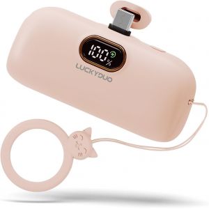 JGD-Mini Batterie Externe USB-C 5 000 mAh,Portable Mini Power Bank avec &Eacute;cran LED, Petit Chargeur de Voyage, Compatible avec iPhone 16/15 s&eacute;rie, Samsung et t&eacute;l&eacute;phones USB-C - Neuf