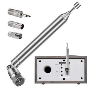 Antenne Radio FM, Antenne FM Interieur Dab R&eacute;ception Radio FM 75 ohms pour Syst&egrave;me St&eacute;r&eacute;o R&eacute;cepteur AV Livr&eacute; avec Prise F vers Prise 3,5 mm, F Femelle vers TV M&acirc;le, F Femelle vers TV Femelle - Neuf