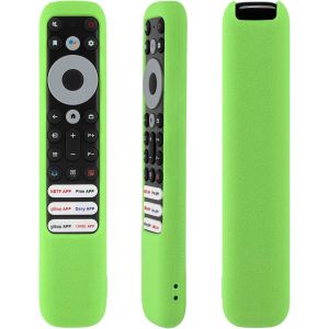 Étui de Protection en Silicone pour TCL Intelligent Télécommande de Voix RC902V FMR5 RC902V FMR1 RC902V FAR1, Antichoc, Lavable, Non-Slip, Agréable pour la Peau (Vert Lumineux) - Neuf
