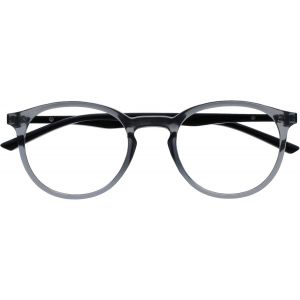 Lunettes Anti-Lumi&egrave;re Bleue Monture Ronde Et Mince Charni&egrave;res &Agrave; Ressort Am&eacute;liore Le Sommeil Jeux Ordinateur Gris Transparente Hommes Femmes B60-7 +0.00 - Neuf