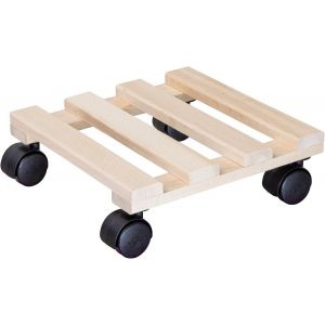 ERYI-Wagner Support À Roulettes Pour Pot De Fleur Paletti 25 X 25 X 8 Cm I Pour L'Intérieur I Roule Pot En Bois Massif D' Hêtre Certifié Fsc®, Naturel I Capacité De Charge 100 Kg I Made In Eu - 20043 - Neuf