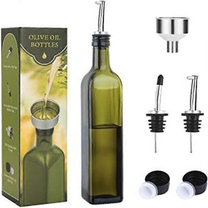 Nouveaux Produits En 2023,Bouteille Distributrice D'huile D'olive En Verre,Bouteille D'huile Drizzler Avec Verseur Et Entonnoir 500ml - Neuf