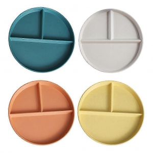 4pcs Assiettes Alimentaires Divisées Assiettes De Petit-Déjeuner De Ménage Assiettes De Servir De Nourriture Plaques De Stockage De Collations - Neuf