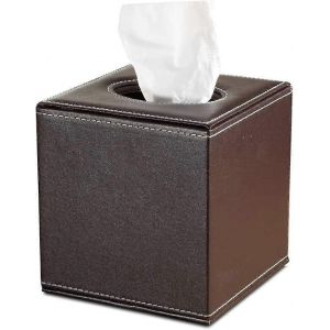 Bo&icirc;te &Agrave; Mouchoirs En Similicuir, Distributeur De Mouchoirs Carr&eacute;, Marron - Neuf