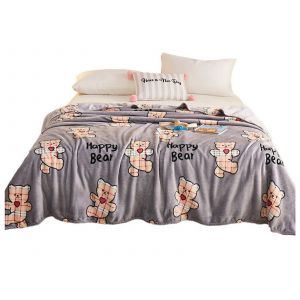 Plaid En Flanelle 120x200cm, Motif Ours, Pour Canap&eacute; Et Lit - Neuf