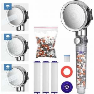 Pommeau Douche Pommeau de Douche Anti Calcaire Filtrant 3 Modes Pomme Douche Economiseur d'eau Haute Pression Universelle douchette - Neuf