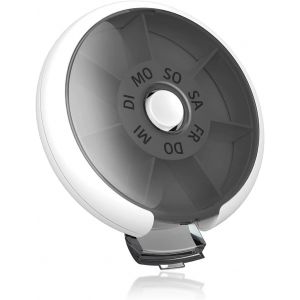 1 Petite Boîte À Médicaments Portable,Boîte À Pilules Pour 7 Jours,Boîte À Pilules Ronde,Mini Boîte À Pilules Avec Séparateurs,Adaptée Pour Le Stockage Des Comprimés Et Des Pilules (Noir) - Neuf