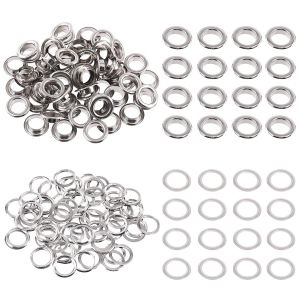 Sjzg-Lot De 100 ?illets En M&eacute;tal &Eacute;pais De 12 Mm Pour R&eacute;paration De Toile, Cuir, Rideaux - Neuf