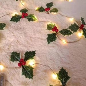 LED de Cloche de No&euml;l pin Lumi&egrave;re tandem Lanterne de Vacances habiller l'Arbre de No&euml;l de Lumi&egrave;re de D&eacute;coration de Couleur de la lumi&egrave;re&iquest;2M feuilles Vertes) - Neuf