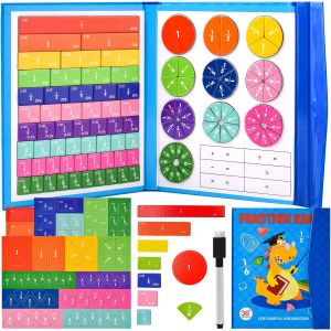 KAL-Fraction Game, Jeu Magn&eacute;tique De Fractions, Jeu De Fractions Magn&eacute;tiques, Puzzle &Eacute;ducatif De Fraction Magn&eacute;tique, Jouet Math&eacute;matiques Montessori, &Agrave; Partir De 7 Ans - Neuf