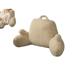 Coussin de lecture avec dossier et accoudoirs - Blanc cr&egrave;me - Neuf