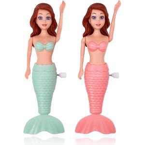 KAL-Lot De 2 Jouets De Bain Sirène Princesse Pour Tout-Petits Filles - Queue Wind-Up Flottante Pour Piscine Et Plaisir (A) - Neuf