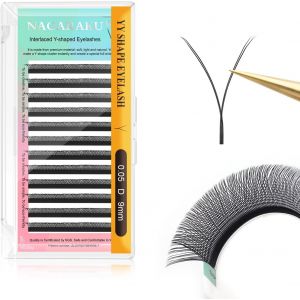 Kalanka-Yy Cils Extension 4d Y Lash Tissés En Croix À La Main Bouquet De Cils Volume Russe Faux Cils Naturel Premade Fans Préfait Ventilateur Wispies Cluster Eyelash Noir 12 Rows (0.05 D 9mm¿ - Neuf