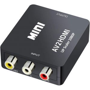 Mini Av Rca Cvbs Vidéo Hdmi Convertisseurs Audio Adaptateur De Support 720 1080p De L'appareil Photo, Xbox 360, Ps1, Ps2, Wii, N64, Gamecube, Snes, Nes, Psp, Lecteur De Dvd, Vhs - Neuf