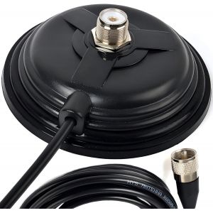 LETNERNY-Tc-110M Cb/Vhf/Uhf/Hf Support D'Aimant Pour Antenne Radio Amateur So-239 Type De Connexion W / 5 M Câble Coaxial Rg58 Fiche Pl-259 - Neuf