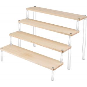 Présentoir De Table,4 Étages Support Bois À Cupcake Stand De Parfum,Escalier Marches Acrylique Display Stand,Présentoir À Gâteaux Riser Décoratif Pour L'affichage - Neuf