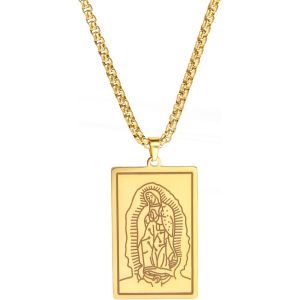 Kal-Collier Vierge Marie M&eacute;daille Miraculeuse Collier Saint Patron Notre Dame De Guadalupe Virgen De Guadalupe M&egrave;re Marie Amulette Bijoux Catholiques Cadeau Religieux Femmes Hommes - Neuf