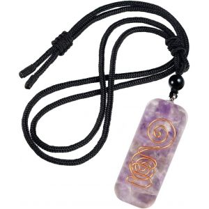 Trahoo-Orgonite Pendentif Pierre Naturelle En Résine Pour Reiki Chakra Bonne Chance, Collier Pendentif De Pierre Semi Precieuse Avec Cordon En Nylon Réglable Pour Femmes Hommes - Neuf