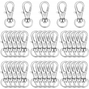 35 Pièces de Pivotement de la Boucle de la Lanière d'un mousqueton en Métal Émerillon Mousqueton porte-Clés Clip Crochet Fermoir pour porte-Clés porte-clés de l'Artisanat (Argent) - Neuf